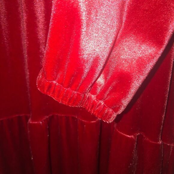 KIDS Girls Cooper Key Holiday Red Velvet Velour Long Sleeves Holiday Dre… - Picture 7 of 7